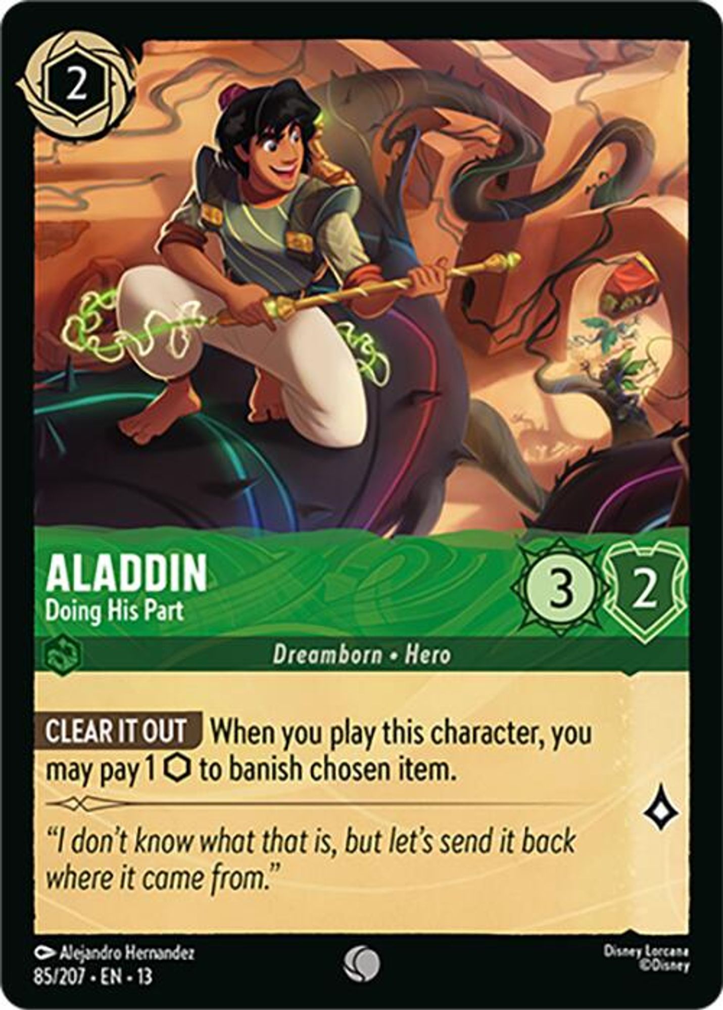 Aladdin - Doing His Part card