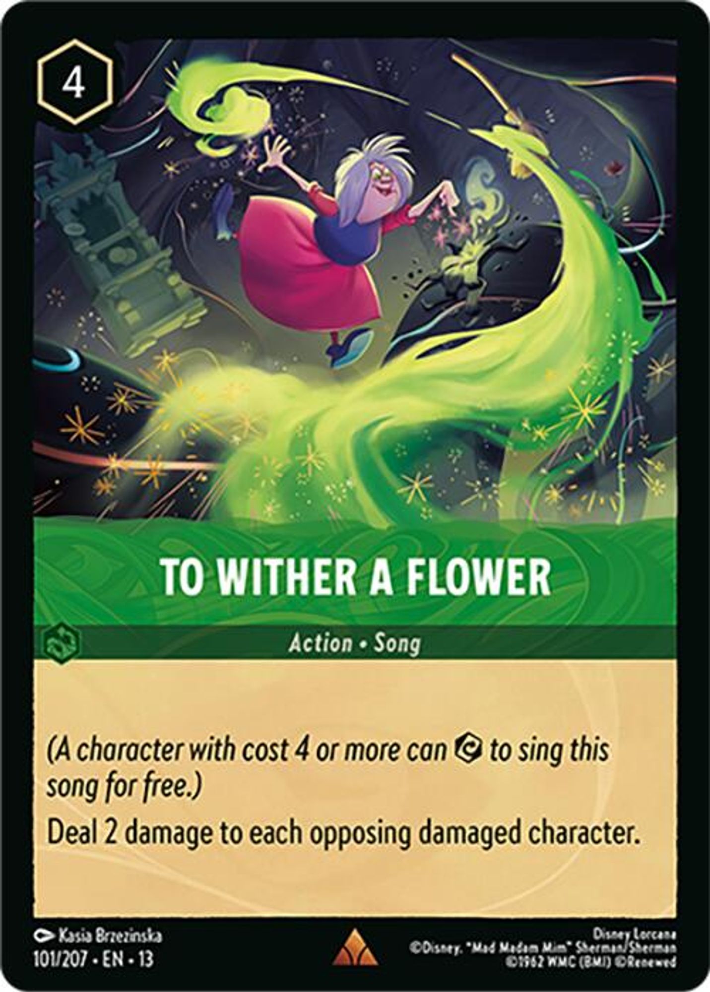 To Wither a Flower card