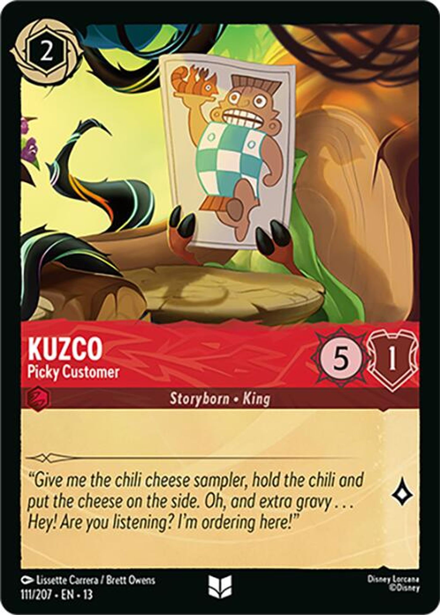 Kuzco - Picky Customer card