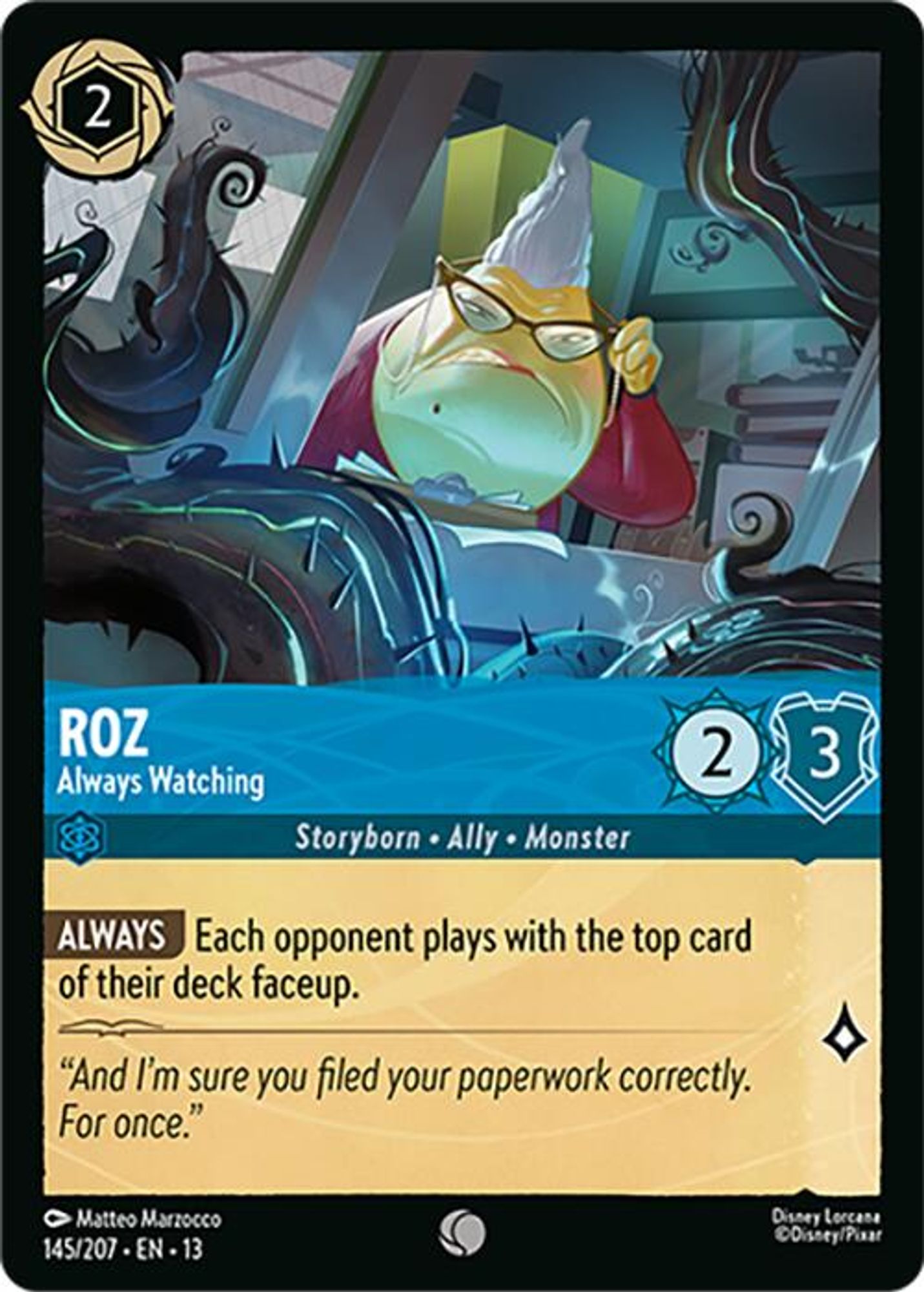 Roz - Always Watching card