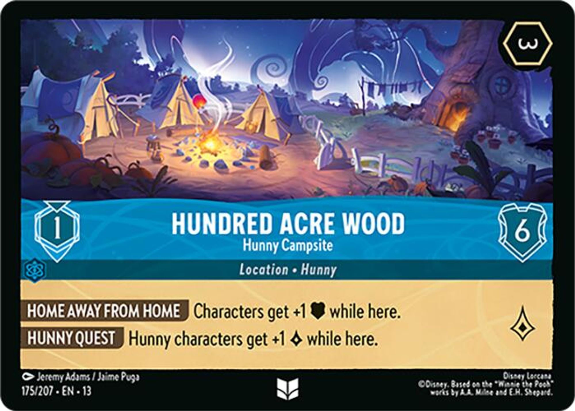 Hundred Acre Wood - Hunny Campsite card