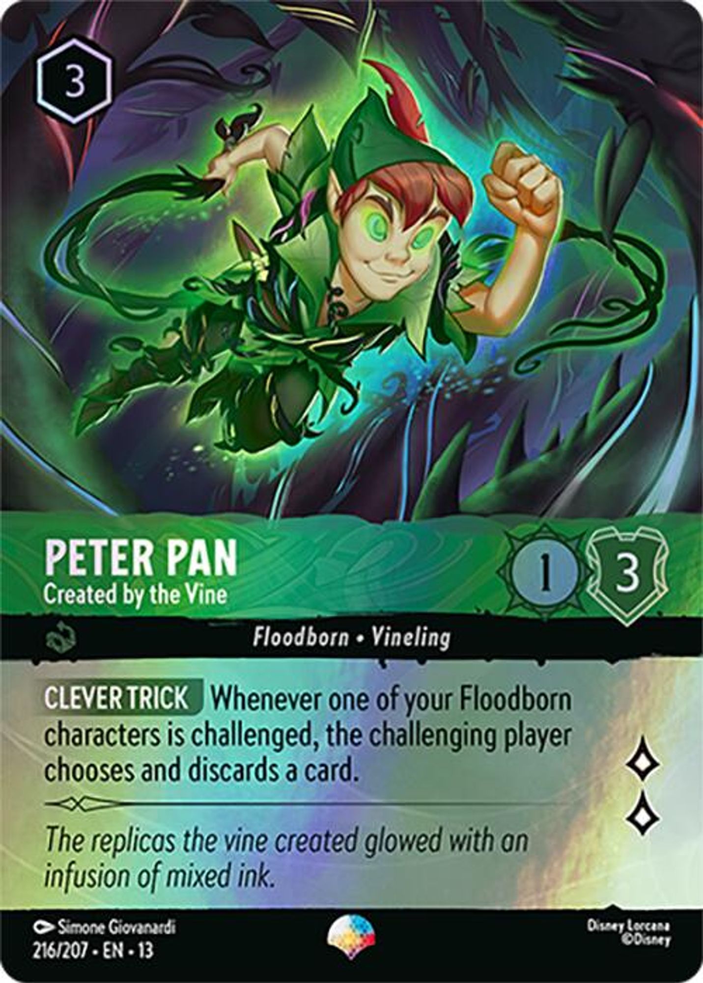 Peter Pan - Created by the Vine (Epic) card