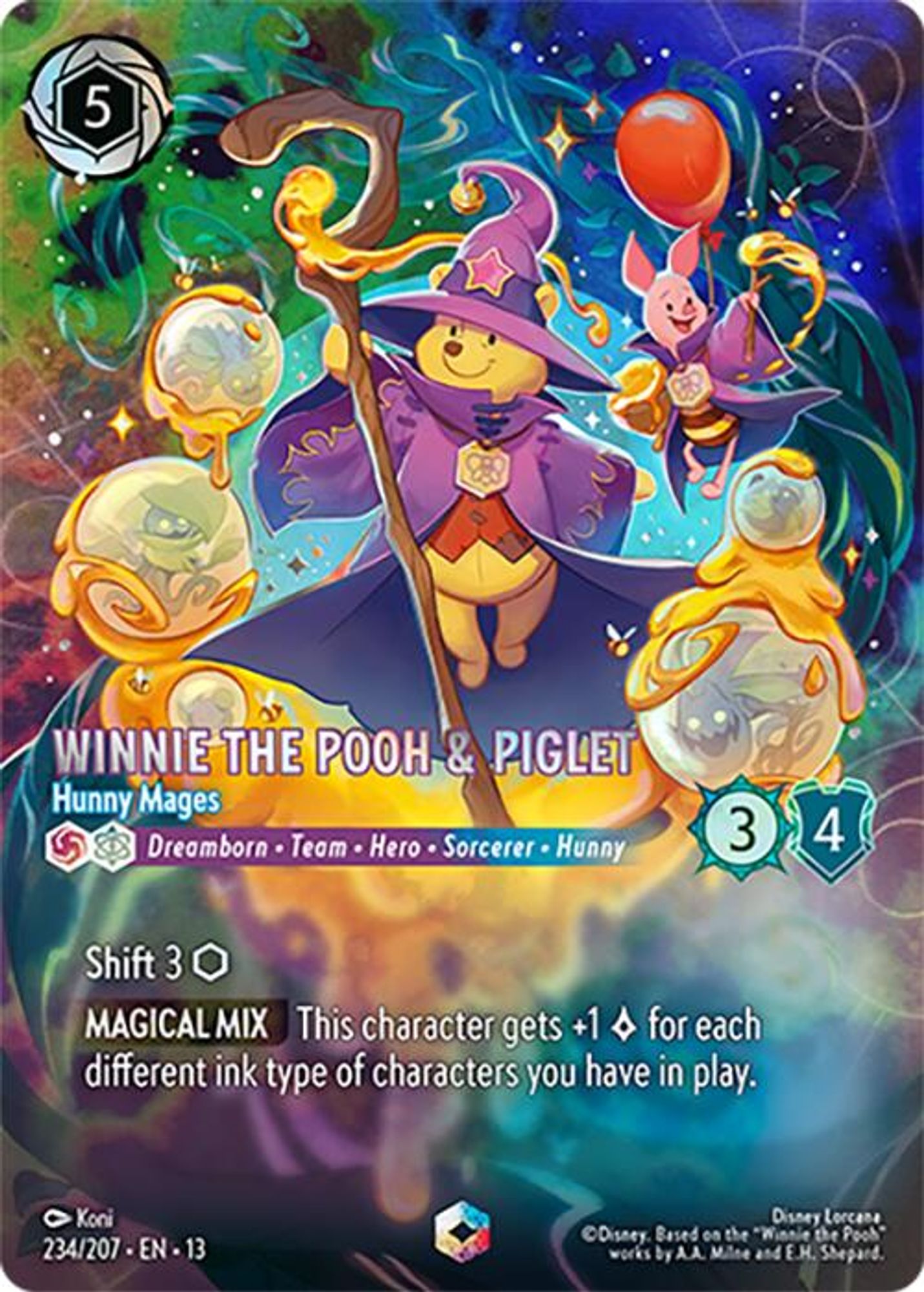 Winnie the Pooh & Piglet - Hunny Mages (Enchanted) card