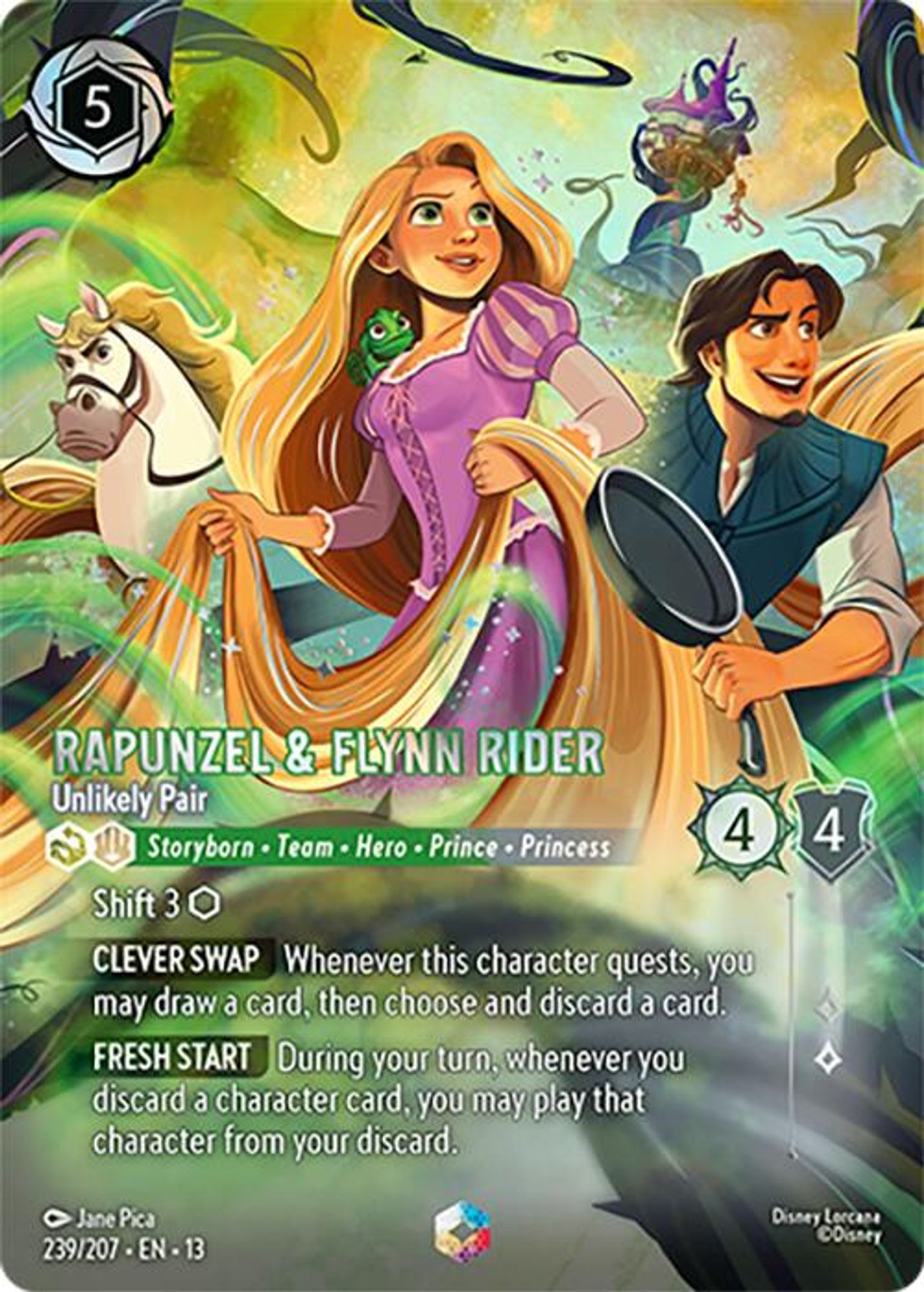 Rapunzel & Flynn Rider - Unlikely Pair (Enchanted) card
