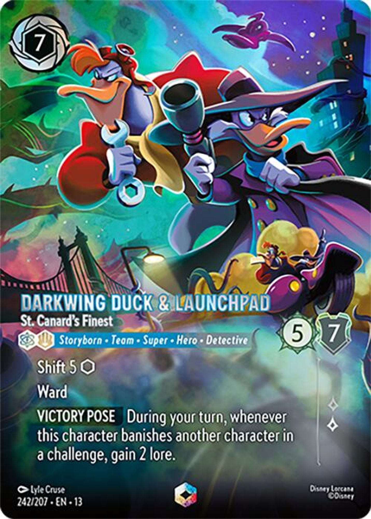Darkwing Duck & Launchpad - St. Canard's Finest (Enchanted) card