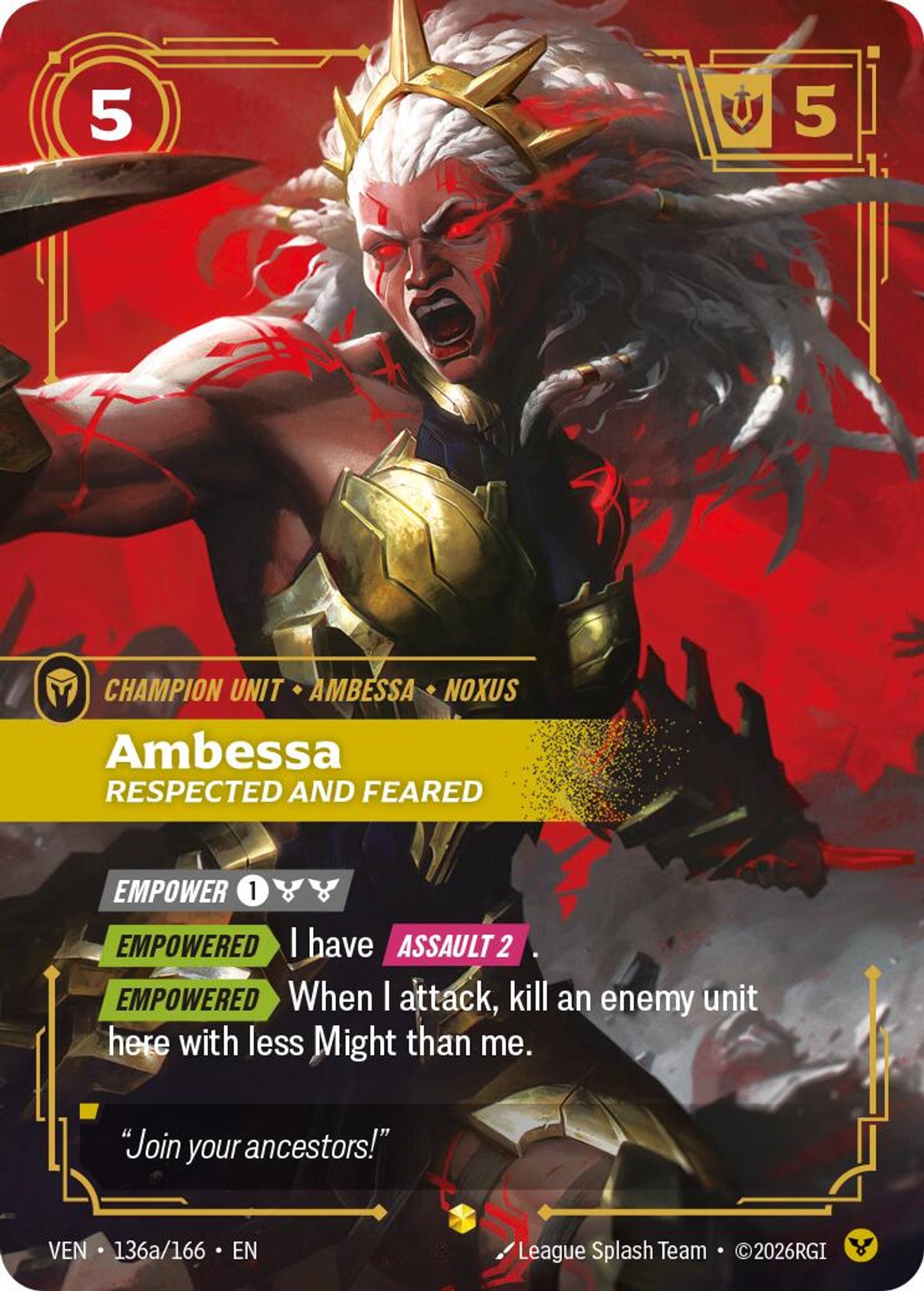Ambessa, Respected and Feared (Alternate Art) card