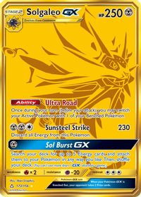 pokemon card lunala Gold Gx