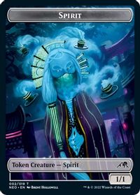 Spirit Token (002) - Kamigawa: Neon Dynasty - Magic: The Gathering