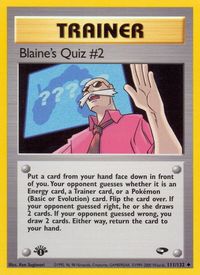 Pokemon Gym Challenge 1st Edition Blaine's Quiz #3 Uncommon 112/132 NM/MT 