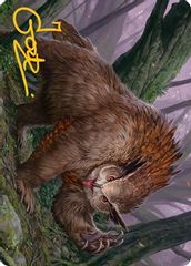 Owlbear Art Card (Gold-Stamped Signature)