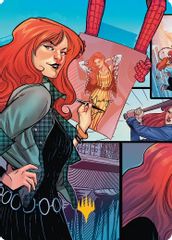 Mary Jane Watson Art Card (Gold-Stamped Planeswalker Symbol)