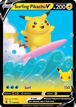 8. Surfing Pikachu V, 8, Holo