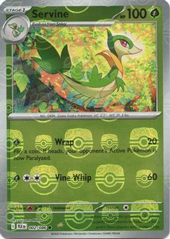 7. Servine, 002, Reverse Holo Master Ball