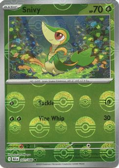 4. Snivy, 001, Reverse Holo Poké Ball