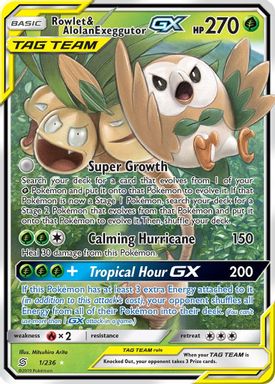 Rowlet & Alolan Exeggutor GX card image