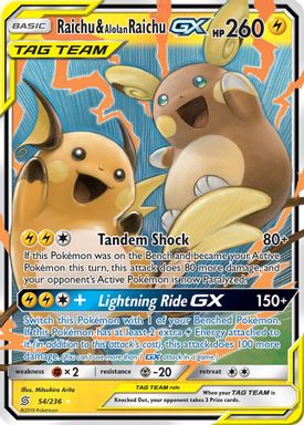 Raichu & Alolan Raichu GX card image
