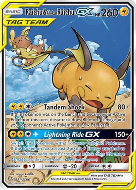 Raichu & Alolan Raichu GX — Full Art card image