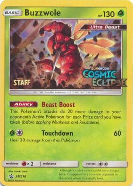 Buzzwole-Holo — Cosmic Eclipse Prerelease-Staff card image