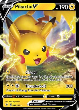 Pikachu V card image