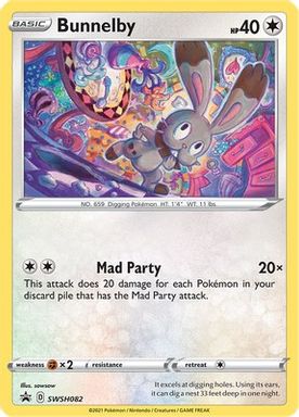 Bunnelby-Holo — Shining Fates Mad Party Pin Collection card image