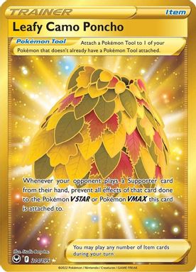 Leafy Camo Poncho — Secret Full Art card image