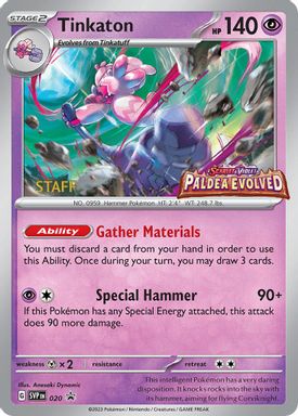 Tinkaton — Paldea Evolved Prerelease-Staff card image