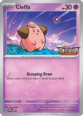 Cleffa — Obsidian Flames Prerelease-Staff card image