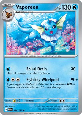 Vaporeon — Reverse Holo card image