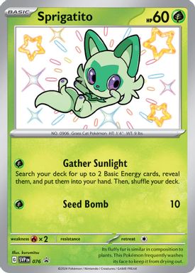 Sprigatito — Paldean Fates Meowscarada EX Premium Collection card image