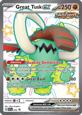 Great Tusk EX — Paldean Fates Tin card image