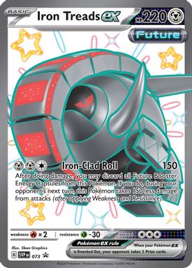 Iron Treads EX — Paldean Fates Tin card image
