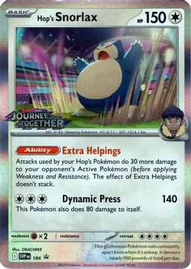 Hop's Snorlax — Journey Together Prerelease card image