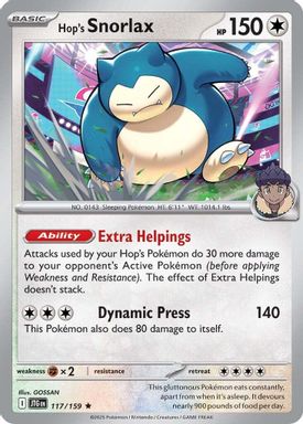 Hop's Snorlax — Reverse Holo card image