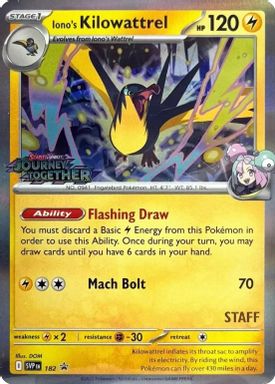 Iono's Kilowattrel — Journey Together Prerelease-Staff card image