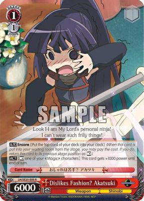 Dislikes Fashion? Akatsuki (Alternate Foil)