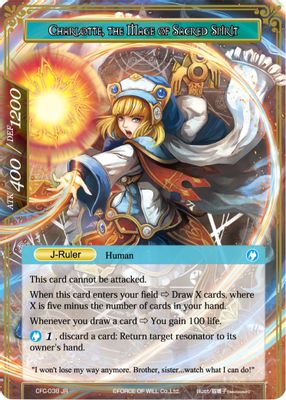 Charlotte, Determined Girl // Charlotte, the Mage of Sacred Spirit (Textured Foil)