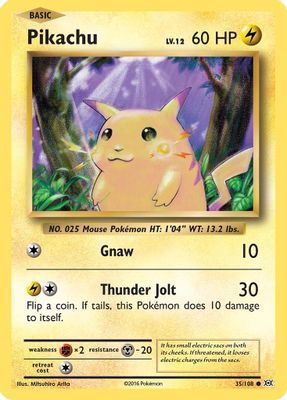Pikachu -- XY - Evolutions Pokemon card