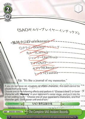 The Complete SAO Incident Records