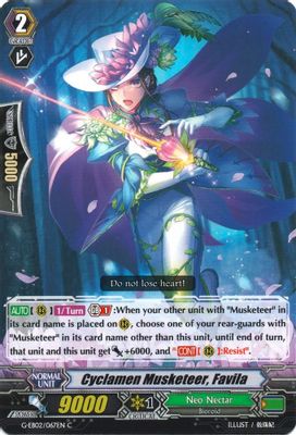 Cyclamen Musketeer, Favila