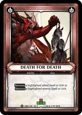 Death for Death (Claimed)