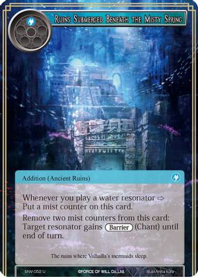 Ruins Submerged Beneath the Misty Spring