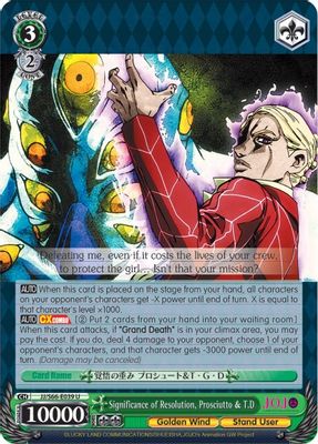 Significance of Resolution, Prosciutto & T.D