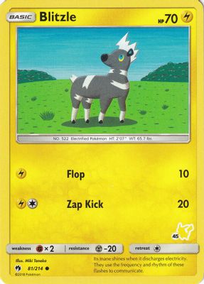 Blitzle - 81/214 (#45 Pikachu Stamped)