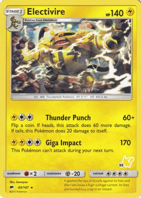 Electivire - 43/147 (#53 Pikachu Stamped)