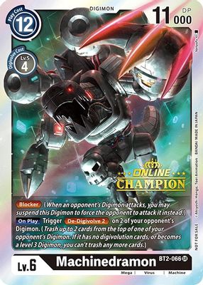 Machinedramon - BT2-066 (2021 Championship Online Regional) [Online Champion]