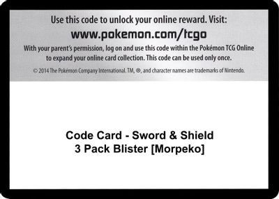 Code Card - Sword & Shield 3 Pack Blister [Morpeko]