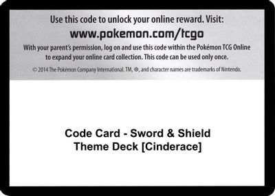 Code Card - Sword & Shield Theme Deck [Cinderace]