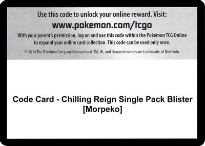 Code Card - Chilling Reign Single Pack Blister [Morpeko]