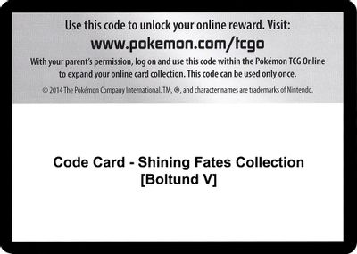 Code Card - Shining Fates Collection [Boltund V]