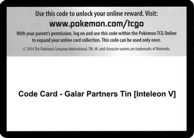 Code Card - Galar Partners Tin [Inteleon V]